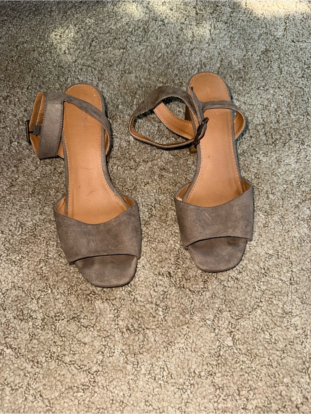 Universal Thread Taupe Open-Toe Ankle-Strap Sandals